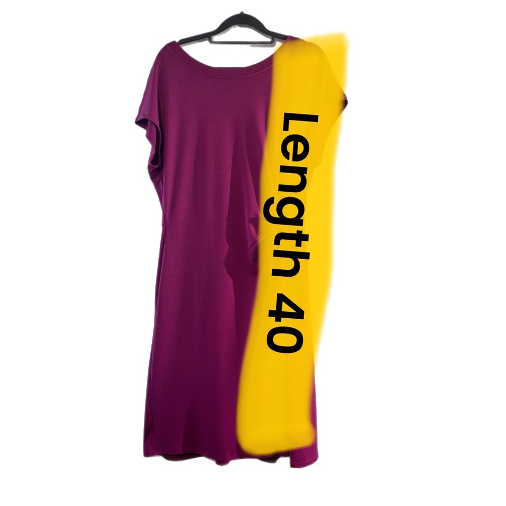 Lacey Chabert Purple Ruched Tie Front Midi Dress - Picture 8 of 8